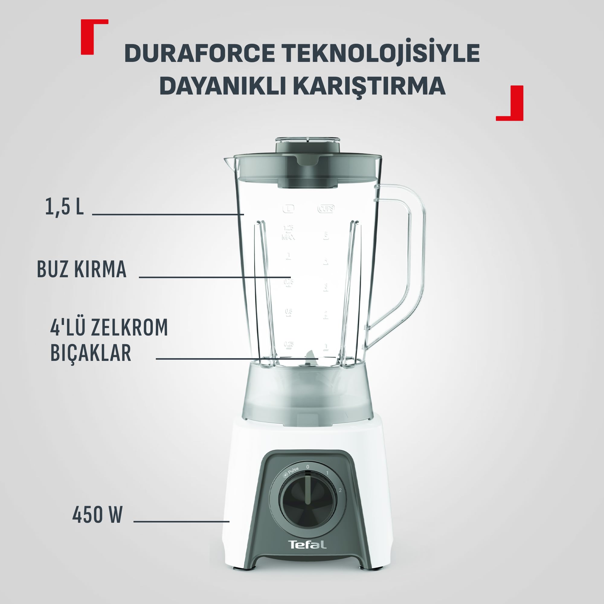 Tefal Blendeo+ 450 Watt 2 Kademeli Buz Kırma Özellikli Smoothie